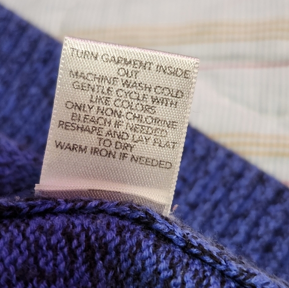 Christopher & Banks 100% Cotton Blue Sweater with Button Detail Sz L - Picture 8 of 8